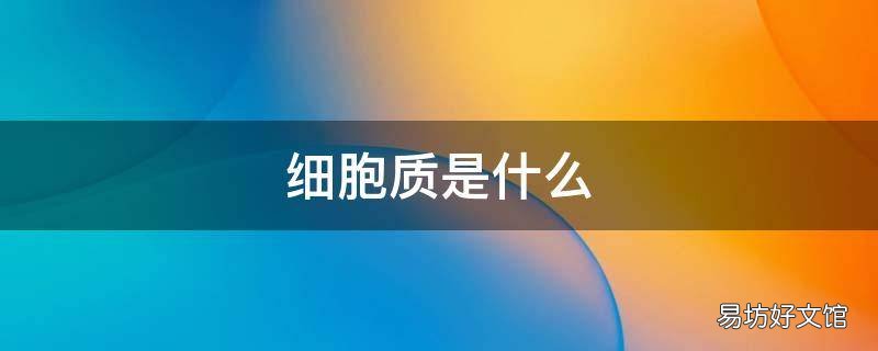 细胞质是什么