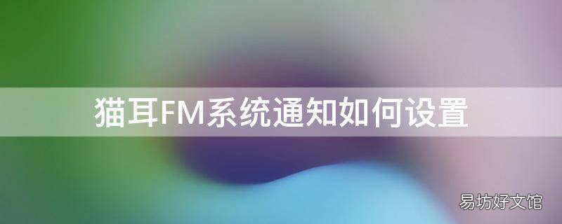 猫耳FM系统通知如何设置