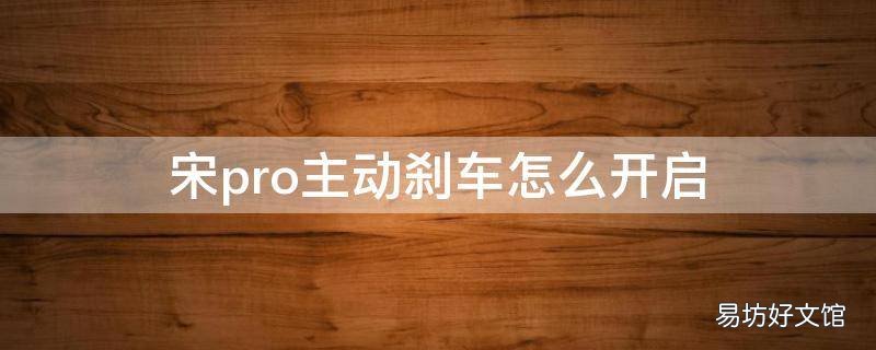 宋pro主动刹车怎么开启