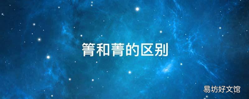 箐和菁的区别