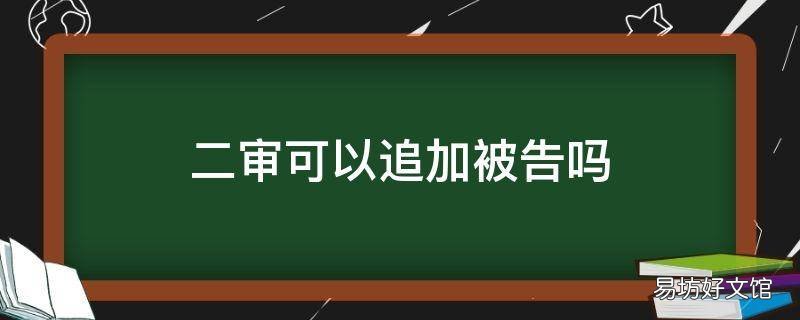 二审可以追加被告吗