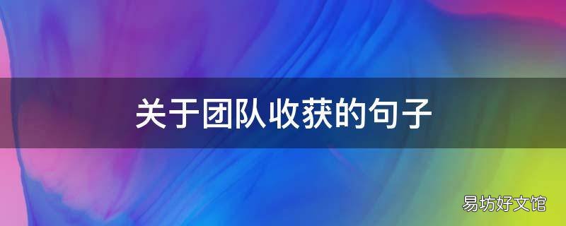 关于团队收获的句子