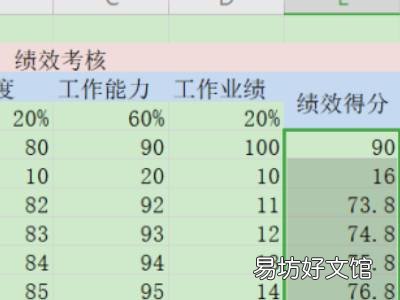 excel怎么进行权重计算公式