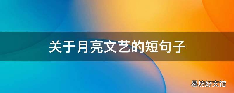 关于月亮文艺的短句子