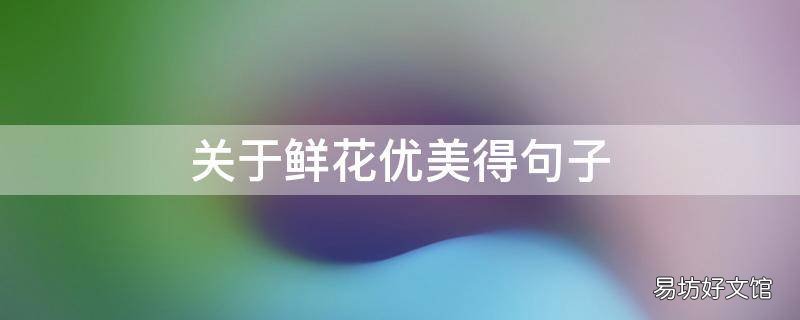 关于鲜花优美得句子