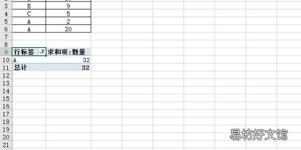 在excel 怎么把相同的类型数量加在一起