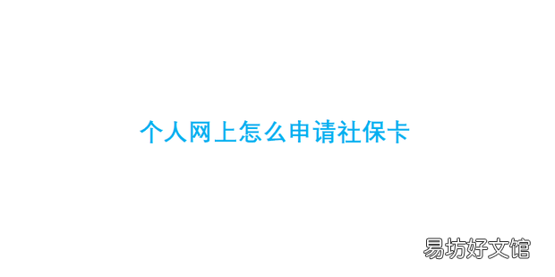 个人网上怎么申请社保卡