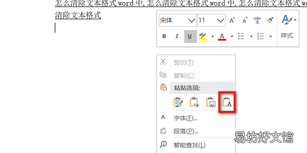 word中,怎么清除文本格式