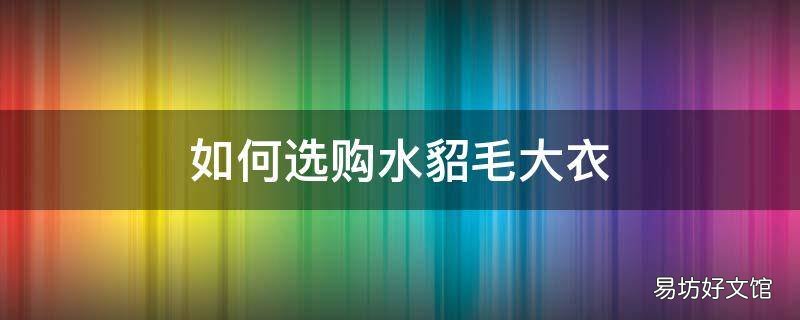 如何选购水貂毛大衣