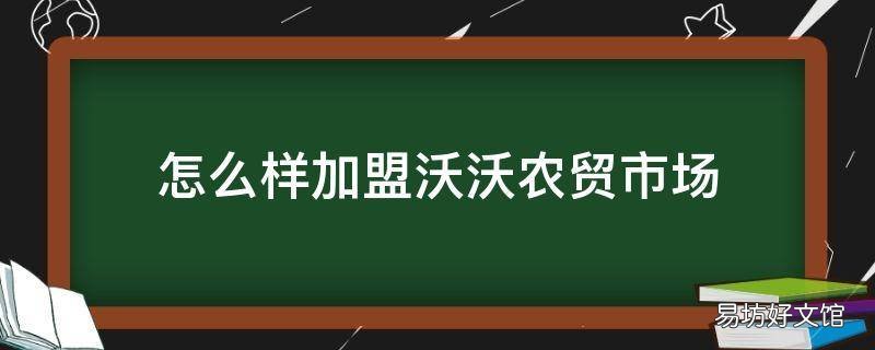 怎么样加盟沃沃农贸市场