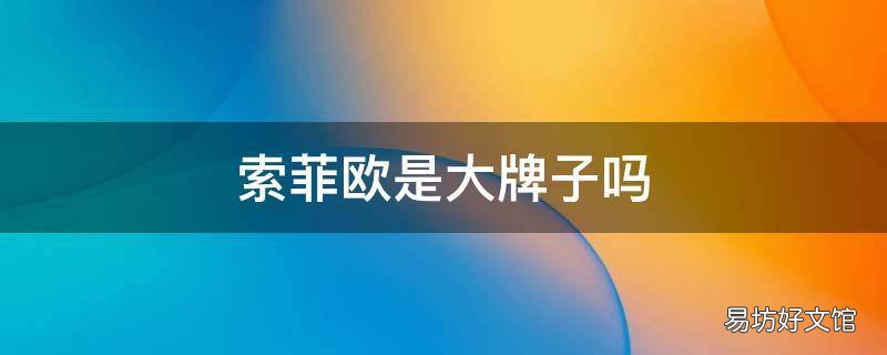 索菲欧是大牌子吗