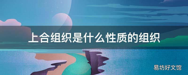 上合组织是什么性质的组织