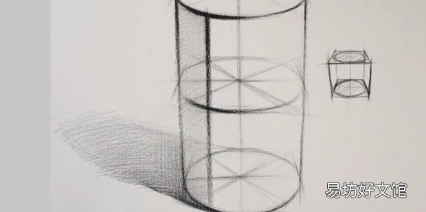 如何画结构素描圆柱体