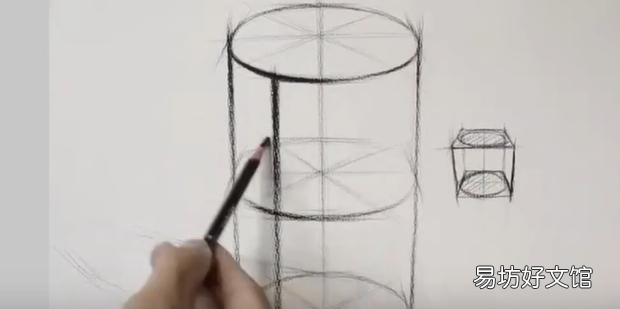 如何画结构素描圆柱体