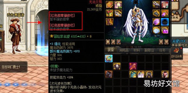 dnf红色徽章镶嵌在哪个部位