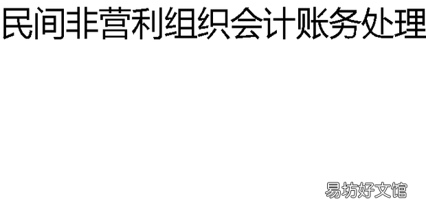 民间非营利组织会计账务处理