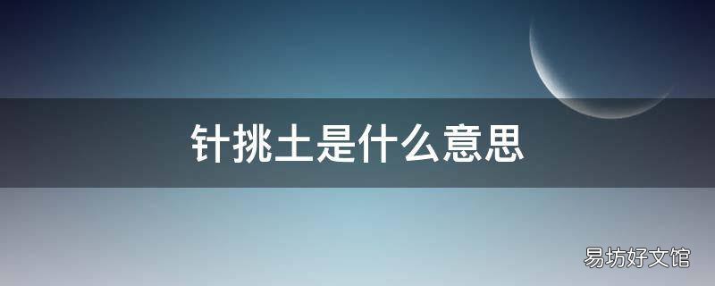 针挑土是什么意思