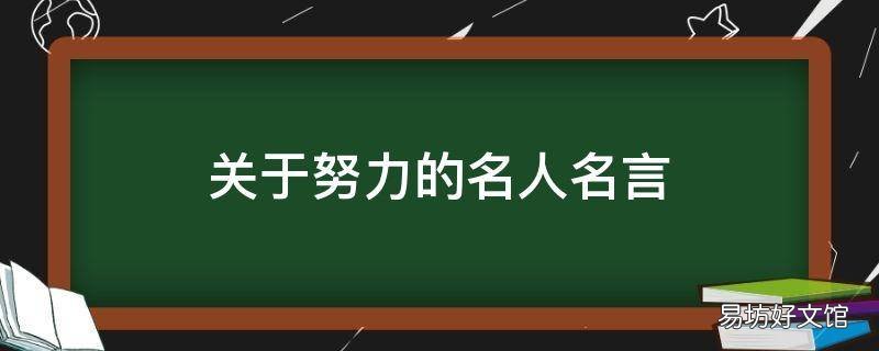 关于努力的名人名言
