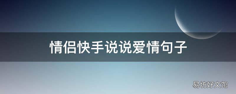 情侣快手说说爱情句子