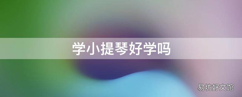 学小提琴好学吗