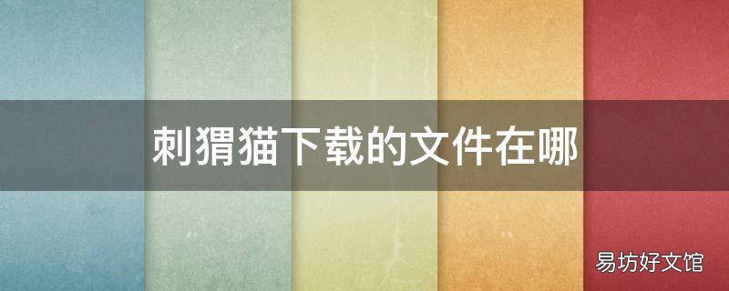 刺猬猫下载的文件在哪
