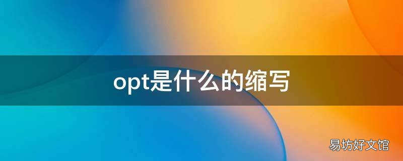 opt是什么的缩写