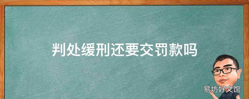 判处缓刑还要交罚款吗