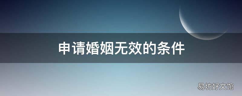 申请婚姻无效的条件