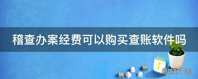 稽查办案经费可以购买查账软件吗