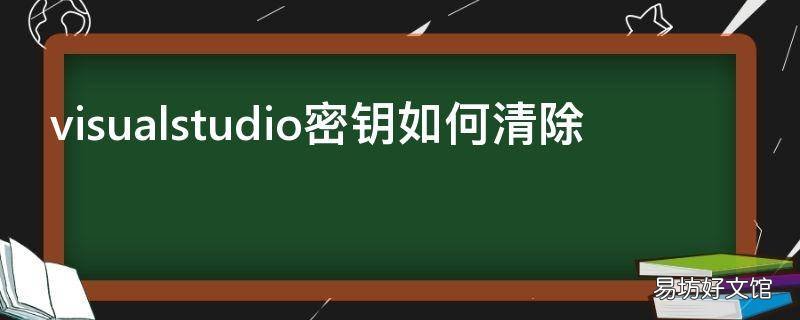 visualstudio密钥如何清除