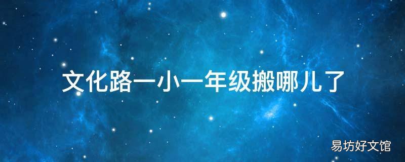 文化路一小一年级搬哪儿了