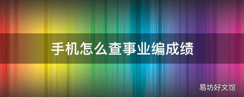手机怎么查事业编成绩