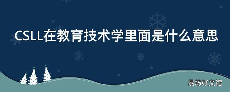 CSLL在教育技术学里面是什么意思