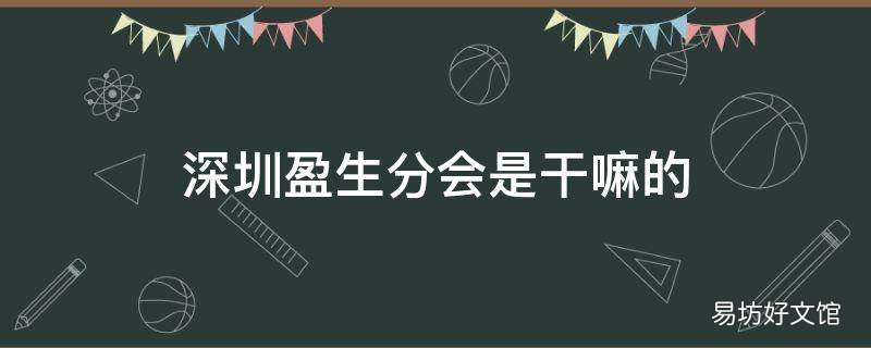 深圳盈生分会是干嘛的