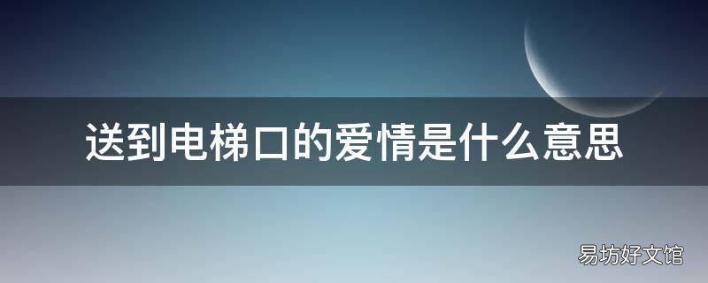 送到电梯口的爱情是什么意思