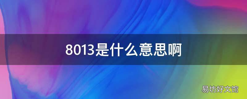 8013是什么意思啊