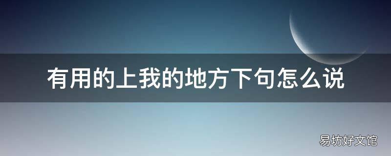 有用的上我的地方下句怎么说