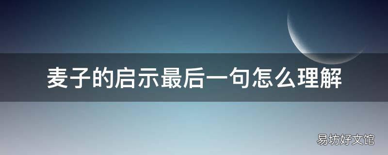 麦子的启示最后一句怎么理解