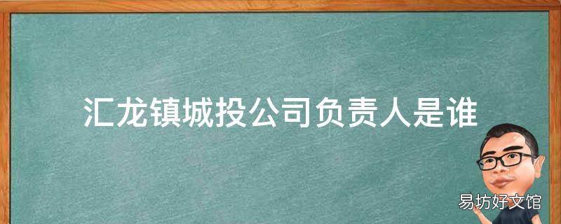 汇龙镇城投公司负责人是谁