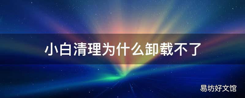 小白清理为什么卸载不了