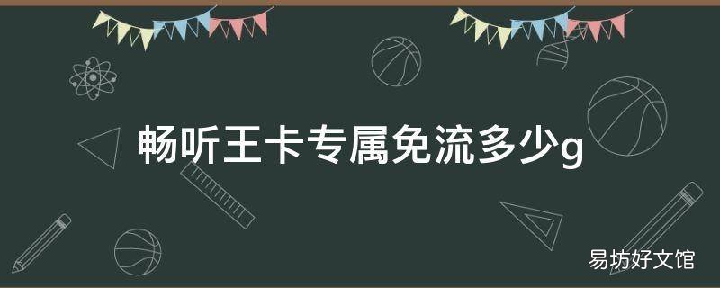 畅听王卡专属免流多少g
