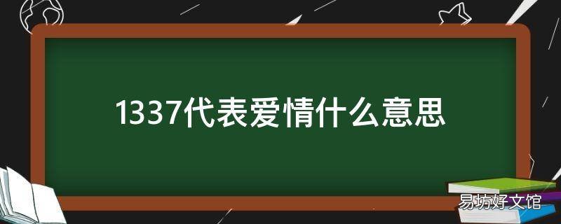 1337代表爱情什么意思