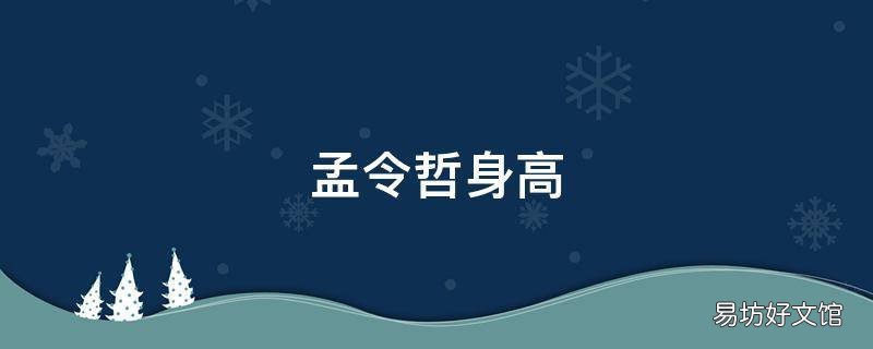 孟令哲身高