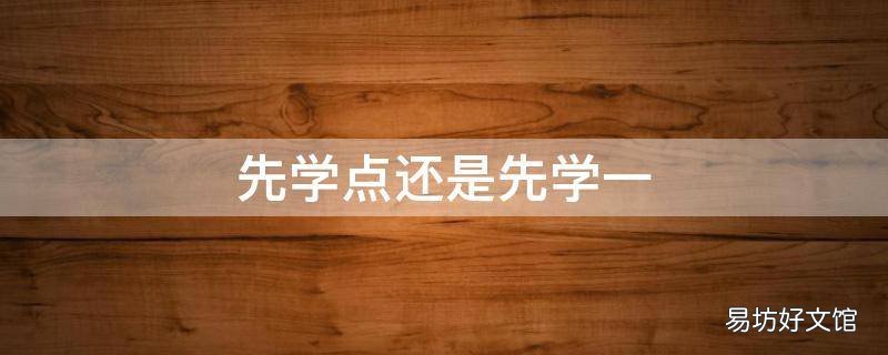 先学点还是先学一