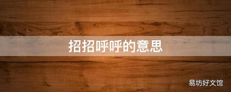 招招呼呼的意思