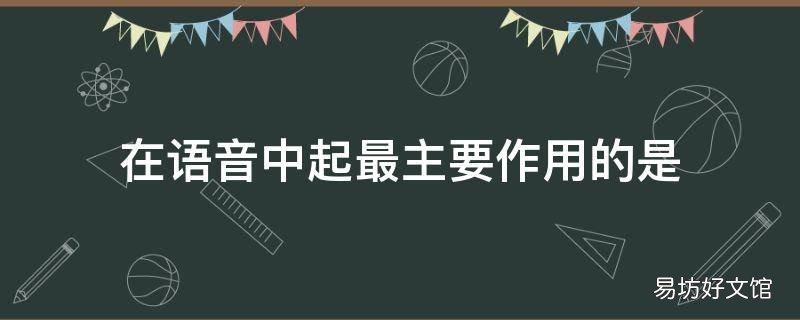 在语音中起最主要作用的是