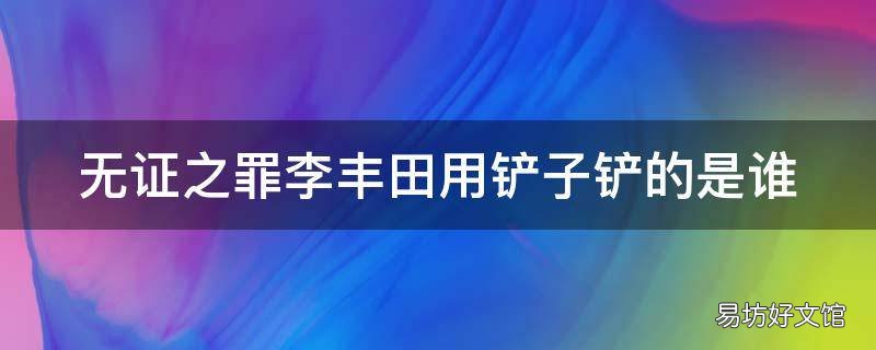 无证之罪李丰田用铲子铲的是谁