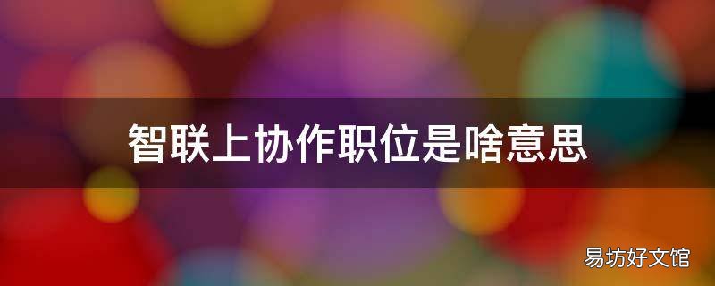智联上协作职位是啥意思