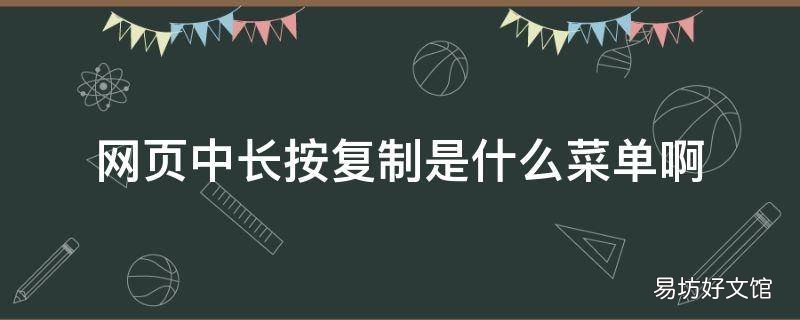 网页中长按复制是什么菜单啊