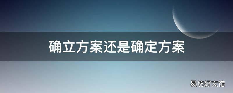 确立方案还是确定方案